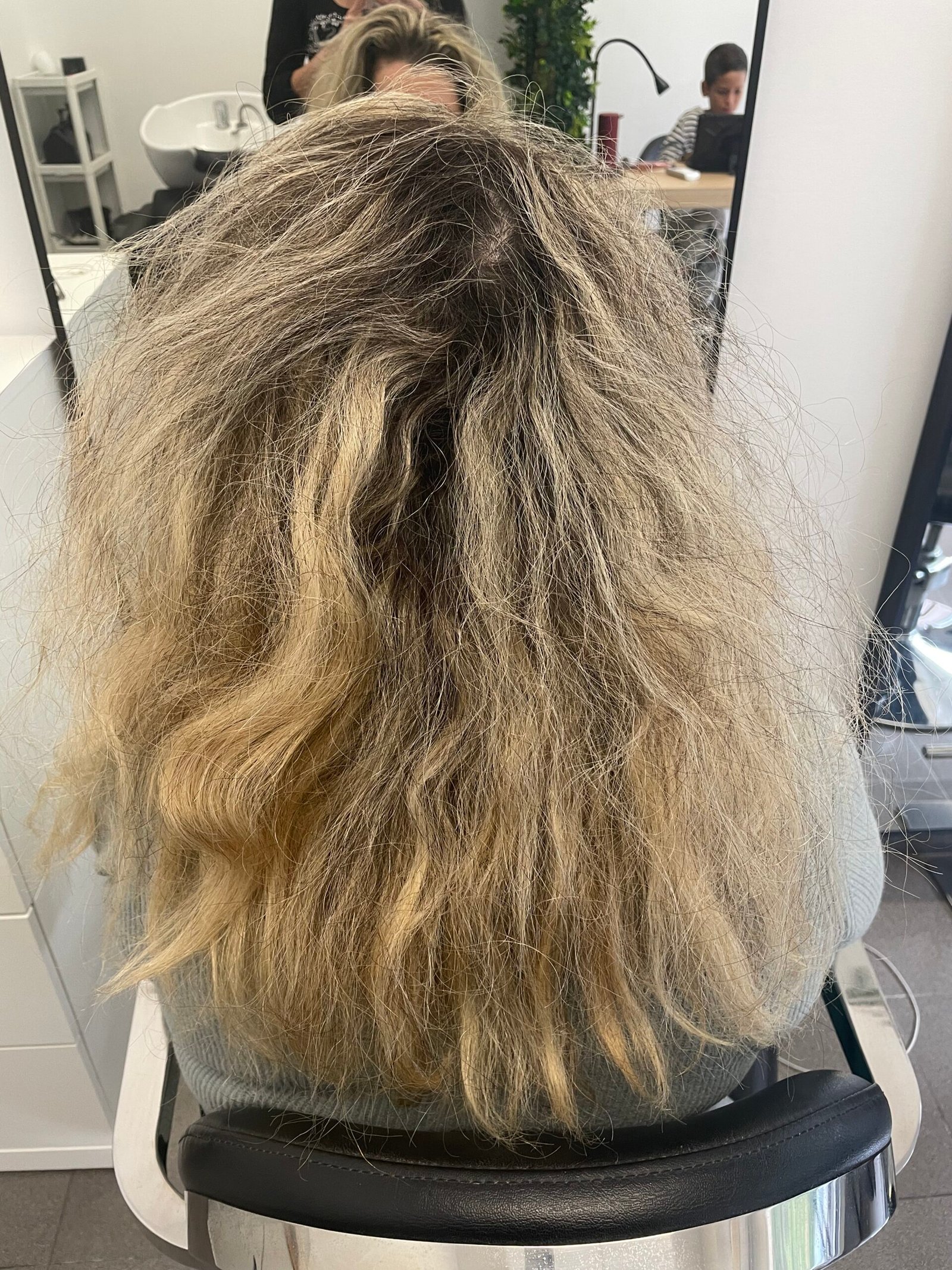 Antes — cabelo natural