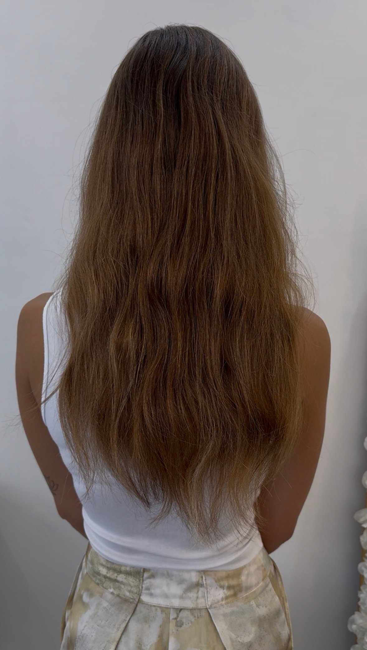 Antes — cabelo natural