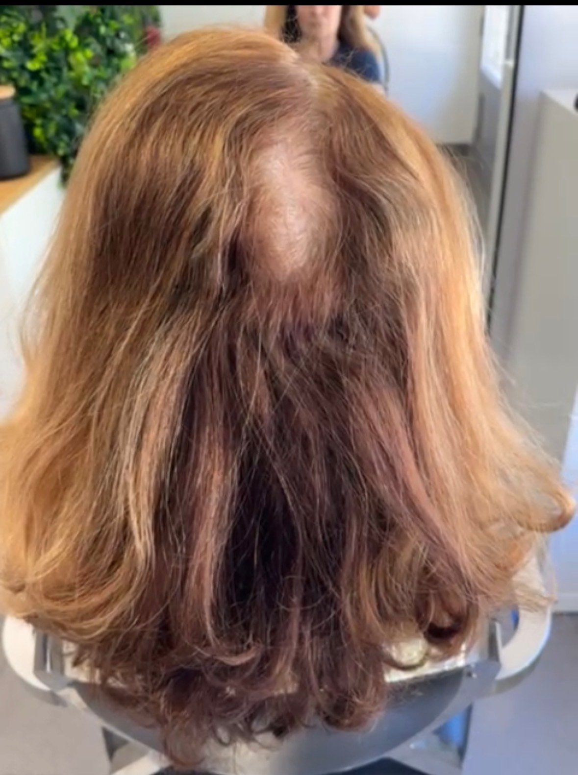 Antes — cabelo natural